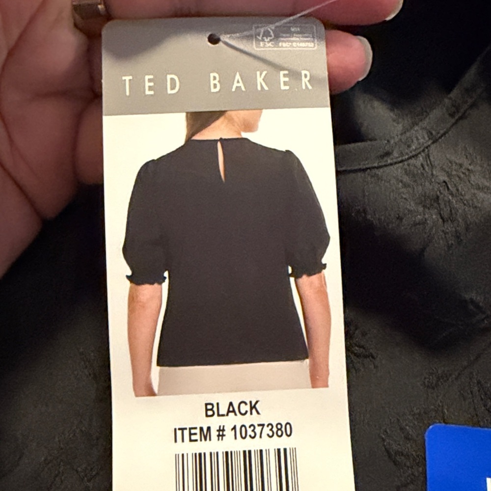 Ted Baker Black Puff-Sleeve Top - Picture 5 of 13